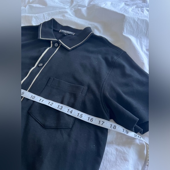 Banana Republic black full button polo with pocket - Picture 7 of 14